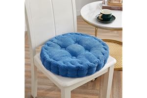 Lukery Rond Coton Coussins de Chaise Tatami Coussin D'assise Confortable Respirant Rembourrés Coussins de Siège pour Bureau Jardin Intérieur Extérieur Décoration (Bleu Royal,40X40CM)