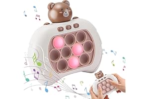 LEEWENYAN Popping Games for Kids, Pop Push Bubble Puzzle Games, Sensory Fidget Toys for Kids, Décompression Breakthrough Puzzle Game Machine Toys, Contrôleur électronique Whack Mole (Brun)