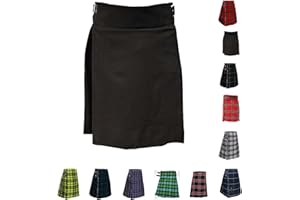 BRAW CLANS TARTANS Mens Deluxe 5 Yards Kilt Various Check Pattern Waist Size 30-46" Scottish Stag Night Formal Events Polyester Cotton