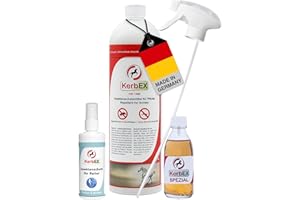 KerbEx Kombiset Rot rot Insektenabwehrmittel für Pferde bei starkem Insektenbefall - inkl. 1L Sprühflasche, 100 ml Spezialöl, Insektenschutz für Reiter – Made in Germany