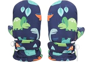 QKURT Guanti Invernali Impermeabili per Bambini, Guanti da Dinosauro per il Tempo Freddo Guanti da Sci da Neve per Bambini per Ragazze di età compresa tra 1 e 4 Anni,M:1-2Anni,L:2-4Anni