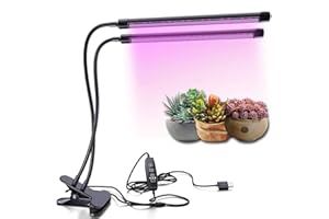 OULIAN Luci per Piante Lampada da Coltivazione LED Grow Light a Clip 2 Teste Controllabili con Collo Flessibile a 360°