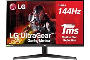 LG 27GN800-B - Monitor Gaming UltraGear 27 pulgadas, Panel NanoIPS: 2560x1440p, 16:9, 350 CD/m², 1000:1, 144Hz, 1ms, DPx1, HDMIx2, NVIDIA G-Sync Compatible, Regulable Inclinación, Color Negro