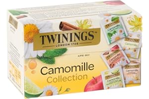 Twinings, Camomille Collection, Cinque Diverse Varietà di Camomilla, Gusti Assortiti, Relax e Benessere, 1 Confezione da 20 Filtri