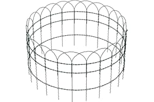 Wiltec Grillage souple Mailles 9x15 cm Hauteur 0,4 m Longueur 10m Acier revêtu de PVC Fil Ø 2mm Clôture Jardin Bordure décorative Délimitation Espace Protection plantes Jardinage Grillage Deco