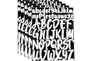 JOAKAUI 5 Sheet Capital Letter Stickers 1 Inch 2 Inch Waterproof Vinyl Alphabet Stickers Self Adhesive Letters Stick On Letters for Crafts DIY Poster Window Mailboxes (White)