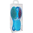 Olivia Garden OG Brush Collection, removable cushion, scalp hugging massages the scalp, 1 fine to medium and 1 medium to thick detangler, 1 smooth and shine styler, for wet or dry hair, Blue 3pc box