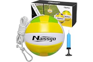 Naissgo Tetherball-Ball und Seil, weiches Tetherball-Set mit Metallhaken und Ballpumpe mit Nadel, ideal für Familie, Erwachsene, Tetherball, Hinterhof-Spiel, Outdoor-Spielen