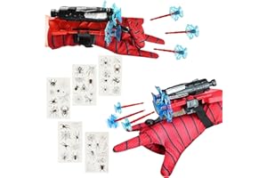 TKGEOUE Lot de 2 Gant de Lanceur Spider,Gant De Lanceur Spiderman,Gant Spiderman Enfant Lanceur,Jouets De Poignet Lanceur De Héros,Our Les Jeux d'enfants pour la fête de Cosplay