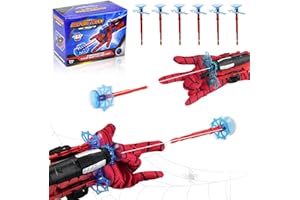 EGSHUFU 2 Pcs Spider Web Shooter for Kids Age 3-14, Super Hero Interactive Fun Kids Educational Spider Launcher Toys with 6 Suction Cup Darts for 3-12 Year Old Boys Girls Costume Cosplay Gift