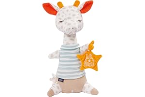 Fehn 053012 Giraffe Night Light – Cuddly Animal With ‘Glow-in-the-Dark’ Embroidery and Night Light Unit – For Babies From Birth – Size: 27 cm