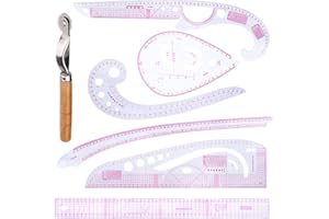 CDJX DIY Sewing Ruler Tailor Set 7 Pieces French Metric Ruler Set Plastic Curve Shaped Grading Rulers for Dressmaking Pattern Design Bendable Drawing Template for Dressmaking Multi-Purpose Cutting Ruler