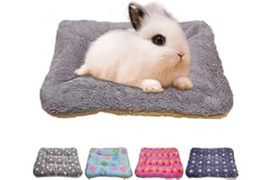 RIOUSSI Lit pour cochon d'Inde, lit chaud pour petits animaux, lapins, chinchillas, hérissons, bébés, chats, furets, 30,5 x 25,4 cm, gris pur