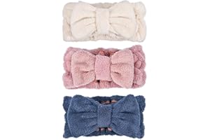 ZOCONE Fascia Capelli Donna Trucco, 3 Pezzi Fiocco Doccia Ragazza, Adatto per Lavaggio Viso, Terme, Massaggi ect (3 PCS)