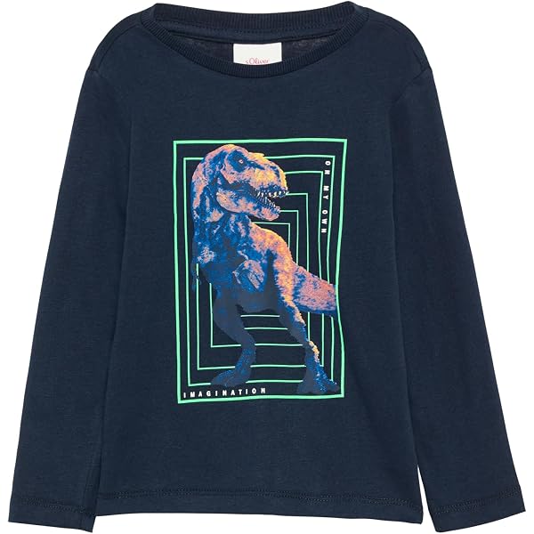 S.Oliver Jungen T-Shirt Langarm – Regular Fit, Mit Print, Aus Baumwolle