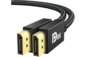 ‎IVANKY Ivanky DisplayPort Cable 1.4 2 M, [VESA Certified] 8K @ 60Hz, 4K @ 165Hz, 2K @ 240Hz, DP 1.4 Compatible with HDR10, FreeSync, G-Sync, DTS-HD, 32.4Gbps DSC1.2, Suitable for Gaming Monitor, Graphics Card
