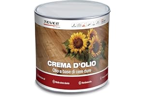 Tover, Crema D'Olio, Olio a Base di Cere Dure per Parquet, Esalta, Nutre e Protegge l'Aspetto Naturale Del Legno, Neutro, Formato da 1L