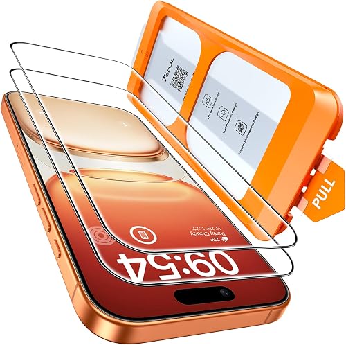 TOCOL Screen Protector for iPhone 17 Pro Max, iPhone 16 Pro Max 6.9-Inch, Instant Installation, Tempered Glass HD Clear, Full Coverage Protection, Military Grade Shatterproof, Case Friendly, 2 Pack