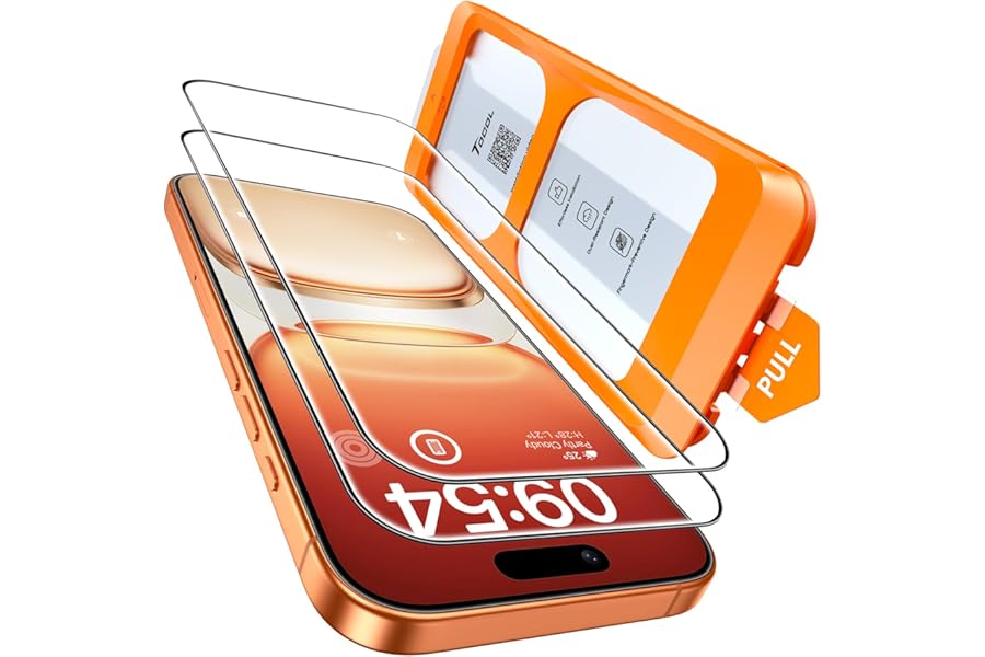 TOCOL Screen Protector for iPhone 17 Pro Max, iPhone 16 Pro Max 6.9-Inch, Instant Installation, Tempered Glass HD Clear, Full Coverage Protection, Military Grade Shatterproof, Case Friendly, 2 Pack