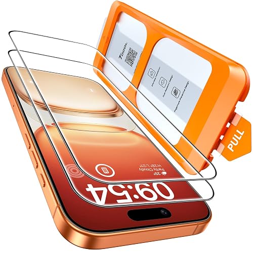 TOCOL Screen Protector for iPhone 17 Pro Max, iPhone 16 Pro Max 6.9-Inch, Instant Installation, Tempered Glass HD Clear, Full Coverage Protection, Military Grade Shatterproof, Case Friendly, 2 Pack