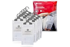 Haltons Moisture Absorber Dehumidifier – Condensation Remover for Damp, Mould, Home, Wardrobe, Kitchen, Bathroom, Basement, Garage, Bedroom, Caravan, Office - 10 Pack/210g each