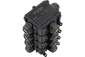 PEBA® IP68 Waterproof Junction Box,Waterproof Cable Connector Outdoor, 3-Way Outdoor Cable Connectors, Wire Connector,Extension Electrical Cable Protector for Cable Diameter Ø4mm-14mm Black(4 Pack)