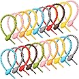 20 Pieces Silicone Ties Bag Clip, Cable Straps, Bread Tie, 8 Inch Reusable Rubber Twist Tie, All-purpose Ties, Cable Clips, Silicone Cord, Household Snake Holder, Bag Sealing Clips(Fresh Color)