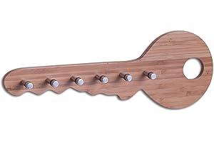 ZELLER PRESENT SCHÖNER LEBEN. PRAKTISCH WOHNEN. 13590 Schlüsselleiste, Bamboo/Aluminium, ca. 35 x 4 x 12,5 cm braun 1 - pack