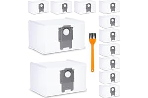 Hoidokly 12 sztuk worków do odkurzacza Roborock S7 MaxV Ultra /S7 pro Ultra/Q7 Max+/Q7 Max+Plus/Q7 Max/Q5+, duża pojemność akcesoria zamienne worek na kurz z 1 szczotką