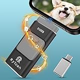 Ryican Chiavetta USB per Phone 512GB USB 3.0 Pendrive Photostick 4 in1 Pennetta Chiave USB con Type C-Phone/OTG Android/PC/La