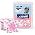 MICOOYO Disposable Puppy Cat Nappies, Super Absorbent Pet Diapers for Cats Small Dogs, Disposable Cat Diaper Pants for Female in Heat (XS, 24Pack)
