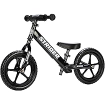 Strider 12” Sport Bike, Black - No Pedal Balance Bicycle for Kids
