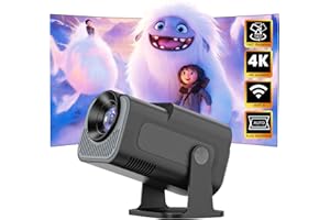 TEKXDD Mini Proyector Portátil - Proyector 4k 1080P Full HD Soporte 200ANSI, Mini Proyector WiFi 6,Bluetooth 5.0, Cine Projector 180° Se Puede Girar para HDMI/TV Stick/USB/PS5/Laptop, Auto Keystone