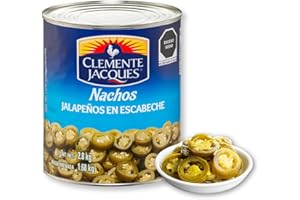 OSORETAIL Clemente Jacques Nachos – Chiles Jalapeños Rebanados en Escabeche, Lata GIGANTE 2,8 kg (≃1,5 kg escurrido) | Jalapeños Mexicanos para nachos, tacos, pizzas y más