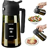 SWEET VIEW Pulverizador de óleo e dispensador de óleo | Derrame de óleo de vidro à prova de luz de 470 ml para cozinha, frita
