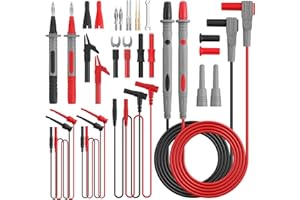 Proster Multimeter Test Leads Set - 23 in 1 Kit with Replaceable Gold-Plated Probes, Male & Female Test Hooks, Crocodile Clips