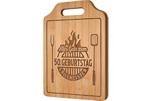 Giftasy 50th Birthday Man - Engraved Bamboo Chopping Board, Gifts for 50th Birthday Man, Birthday 50 Man