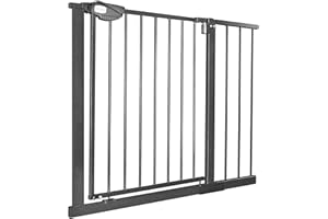 XMTECH Türschutzgitter Ohne Bohren Treppengitter für Kinder 95-105cm breit，Auto-Close Baby Türgitter Treppen Absperrgitter mit Druckbefestigung,Safety Gate, 180° Zweiwegeöffnung Schwarz