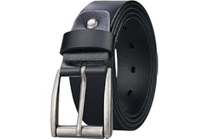 maikun Black Full Grain Leather Belts for Men For Jeans, Black Belt/Brown Belt