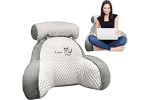 Baketron Rückenkissen,Chill Wave Kissen,Lesekissen für Bett und Sofa mit Armlehnen,Tragbares Lesekissen,Multifunktionales Kissen,Ideal als Rückenstütze(Heiser 50×70cm)