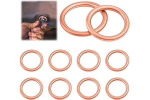 JRILUO 10 Ölablassschrauben Dichtung M16 x 22 x 2 mm, Kupfer Dichtringe Für Auto Motor Ölwanne, Ersatzteile Wartung Zubehör, Kompatibel mit passenden Automodellen, Peugeot, Fahrzeug Service