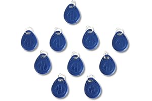 BOSPHORUS CARD 125Khz RFID Proximity ID Card Token Tags Key Fobs for Door Access Control System EM4100 125Khz RFID Proximity Keyfob Read Only Blue/Black (Blue, 10 PCS)