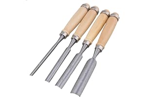 Mxfans Semicircle Wood Chisel Woodworking Carving Chisel Inner Edge Woodworking Gouge for Carpenter Wood Carving Hand Chisel Tool Pack of 4