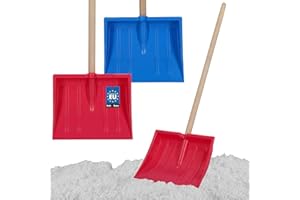 KOTARBAU® 2er Set Schneeschaufel für Kinder - 25 x 20 cm - Schnee Schaufel mit Holzstiel - 82 cm - Kinderschaufel - Leicht & Sicher - Schneeschieber - Klein - Rosa und Blau