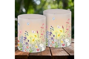 Cadimus 12 Windlicht Blumen Tischdeko, Windlichter mit Blumenmotiv, Windlichter Hochzeit Geburtstag, Tischdeko Frühling Ostern, Schmetterlinge Blumen Deko, Geeignet für Teelichter oder Kerzen