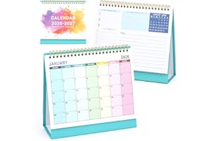 DEEPTON Desk Calendar 2026 uk, Runs Jan 2026 - Jun 2027, Academic Desktop Calendar, 2026 Desk Calender Monthly Standing Flip Desk Calendar Small for Family Planner Diary Starts on Monday bigger