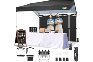 COBIZI Tonnelle de Jardin 3x3m Barnum Pliant avec 3 Parois|Réglable en Hauteur|Exterieur Imperméable Professionnel|Protection UV 50+ c avec Sac à Main pour Camping Festival Plage Jardins，Noir