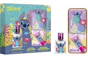 KP PHARMA Disney Stitch Natural Kids Perfume & Makeup Gift Set – Eau de Toilette Spray 30ml, Lip Gloss & Eyeshadow Palette with Brush | Vegan & Dermatologically Tested | Safe Beauty Gift Set for Girls Aged 3+