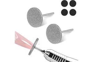 JIEYAO Punte per fresa per unghie, 2 pezzi, disco abrasivo per manicure con 4 levigatrice per piedi da 20 mm, carta vetrata professionale, per pedicure in gel acrilico (#107)