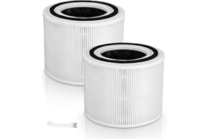 TIXEXO 2 Pcs Filtre à Charbon Actif pour Purificateur d'air Levoit Core 300 / 300S / 300-RF, Filtre HEPA H13
